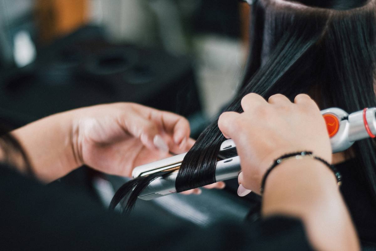 ironing hair